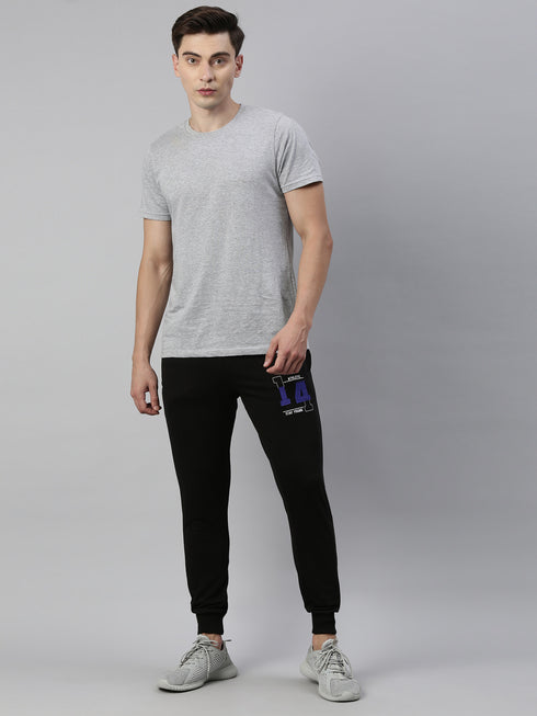 Grey & Black Solid Lounge Wear